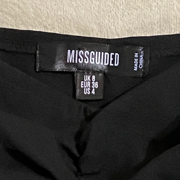 Misguided Black party datenight casual long puff sleeve witchy midi dress in s-4 - Picture 4 of 10